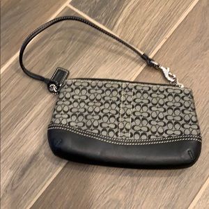 Coach black wristlet